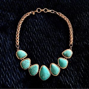 Banana Republic Turquoise Gold Chain Necklace